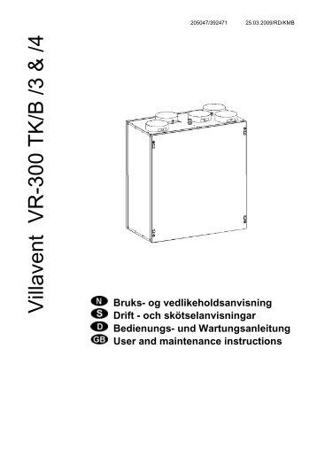 Villavent VR-300 TK/B /3 & /4 - Systemair