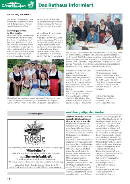 Oberstaufener Mitteilungsblatt - Oberstaufen.info