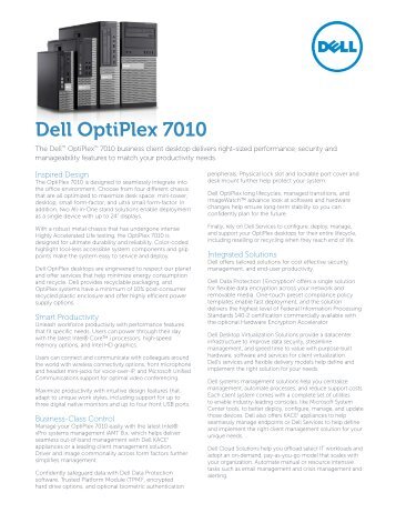 OptiPlex 7010 Tech Spec - Dell