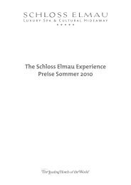 The Schloss Elmau Experience Preise Sommer 2010