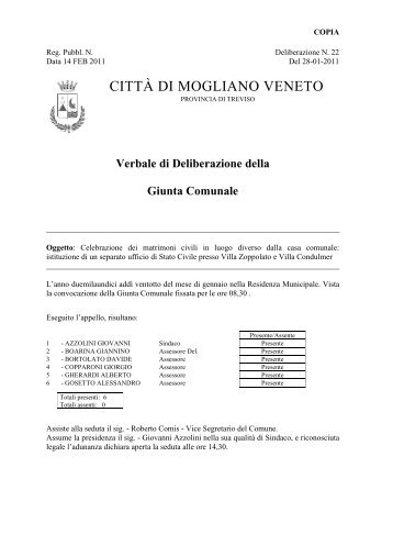 CITTÀ DI MOGLIANO VENETO - Comune di Mogliano Veneto