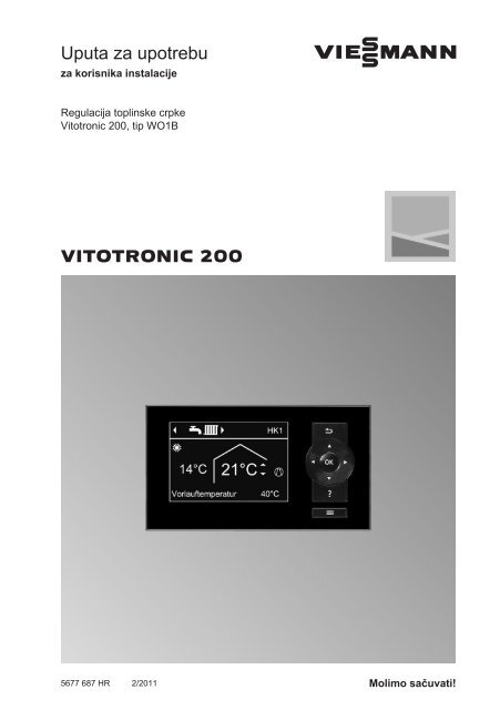 Vitotronic 200, tip WO1B997 KB - Viessmann