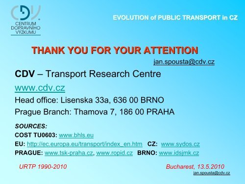 EVOLUTION of PUBLIC TRANSPORT in CZ URTP 1990-2010 ...