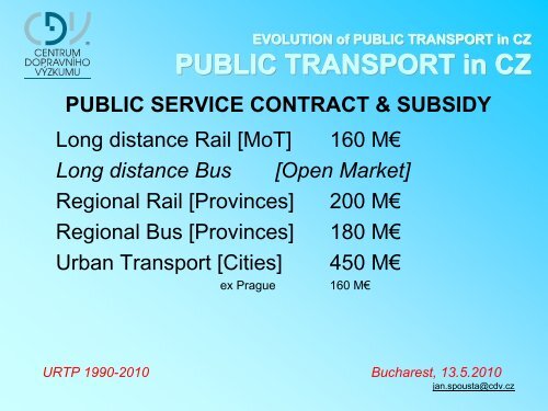 EVOLUTION of PUBLIC TRANSPORT in CZ URTP 1990-2010 ...