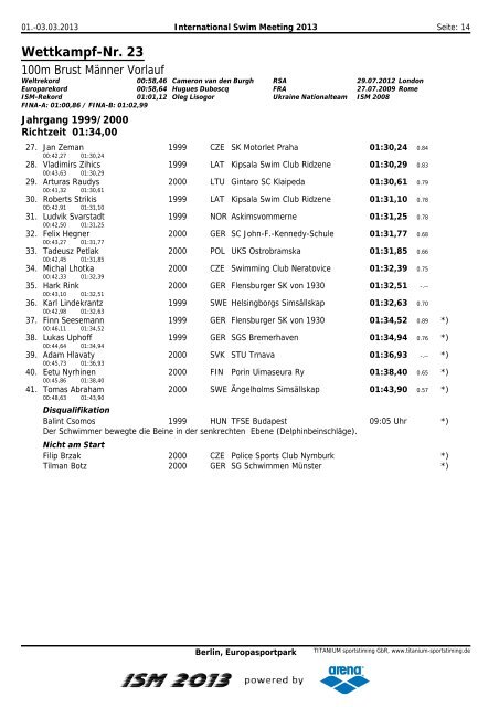 1 MB - ISM - International Swim Meeting