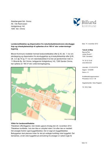 Ole Rasmussen HoldgÃ¥rdsvej 142 7260 Sdr ... - Billund Kommune