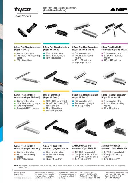 Fine Pitch Stacking Connectors (Parallel Board-to-Board)