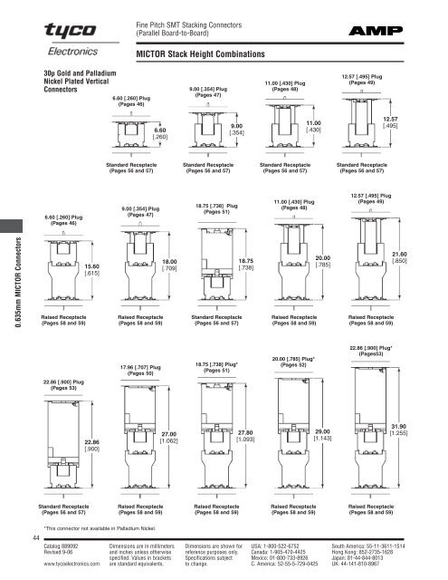 Fine Pitch Stacking Connectors (Parallel Board-to-Board)