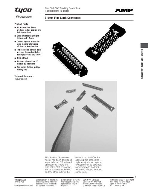 Fine Pitch Stacking Connectors (Parallel Board-to-Board)