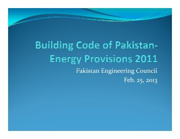 PEC building energy code - Pakistan Engineering Council