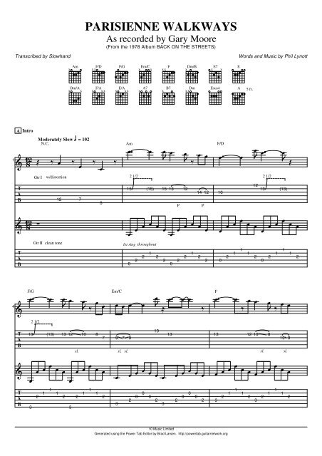 As recorded by Gary Moore