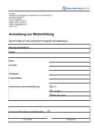 Anmeldung zur Weiterbildung - F+U Heidelberg
