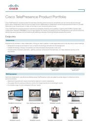 Cisco TelePresence Product Portfolio - Live Conferencing