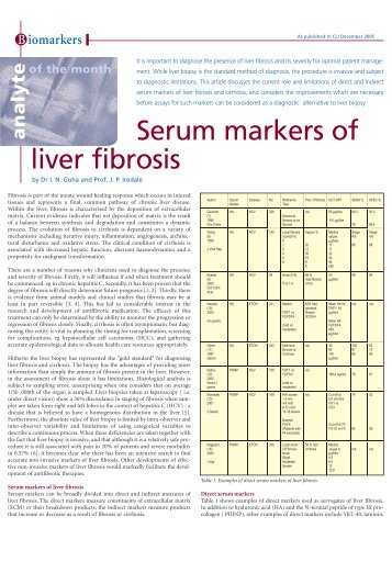 Serum markers of liver fibrosis