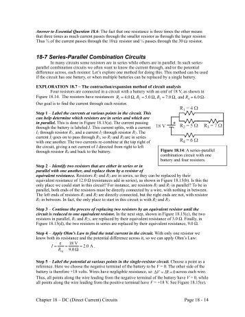 Section 18-7: Series-Parallel Combination Circuits