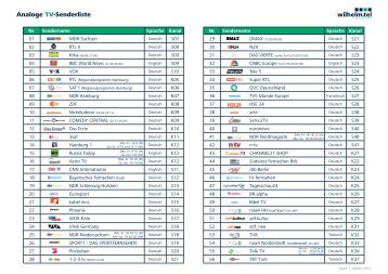 2013-02-11 Senderlisten TV-Radio analog.indd - Wilhelm.tel GmbH