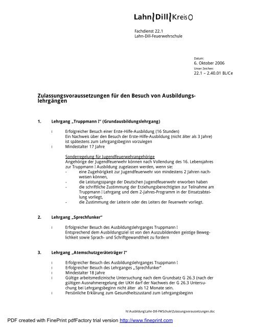 lehrgÃ¤ngen - Freiwillige Feuerwehr Haiger