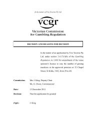 DECISION AND REASONS FOR DECISION In the matter of an ...