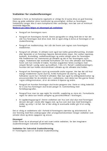 Vedtekter for studentforeninger - SiO