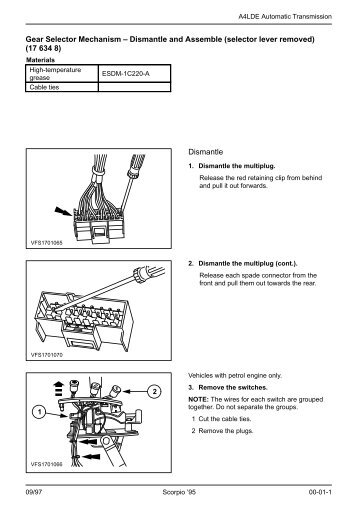 Gear Selector Mechanism â Dismantle and Assemble ... - Ford Scorpio