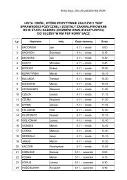 Lista osÃ³b zakwalifikowanych do III etapu naboru ... - PSP Nowy SÄcz