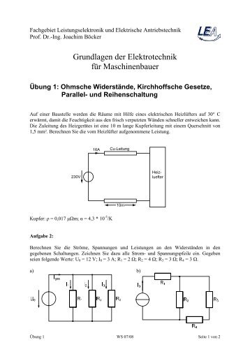 Grundlagen der Elektrotechnik fÃ¼r Maschinenbauer - Fachgebiet ...