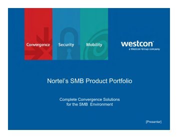 Nortel's SMB Product Portfolio - Westcon Group