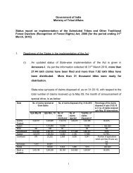 Status Report of Implementation Mar - Ministry of Tribal Affairs