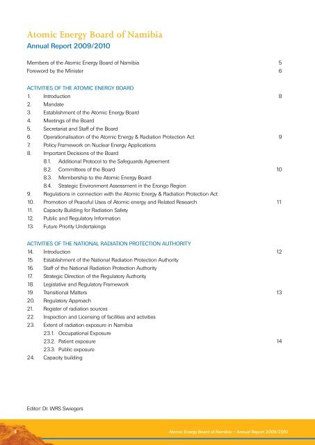 Atomic Energy Board of Namibia - The Chamber of Mines Uranium ...