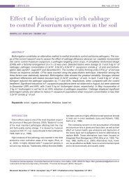 Effect of biofumigation with cabbage to control Fusarium oxysporum ...
