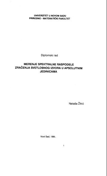 Nataša Žikić - Merenje spektralne raspodele zračenja svetlosnog ...