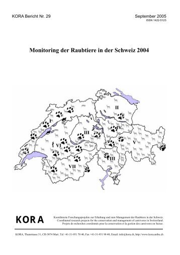 KORA Bericht 29 D Monitoring Raubtiere CH 2004