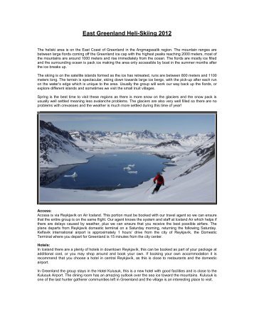 Greenland Heli-Skiing - Information - Travelplan Ski