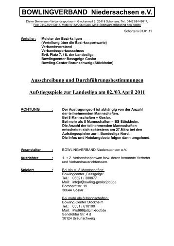 Dieter Steinmann - Bowlingverband Niedersachsen e.V.