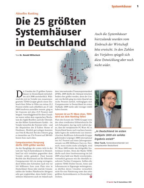 Die 25 grÃ¶Ãten SystemhÃ¤user in Deutschland - ChannelPartner.de