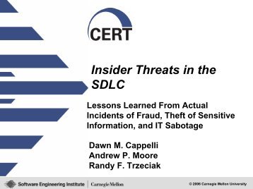 Insider Threats in the SDLC - Cert