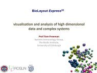 visualisation and analysis of high dimensional data and complex ...