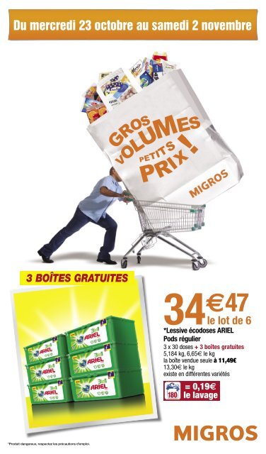 3 boîtes gratuites - Bienvenue sur E-shop Migros France