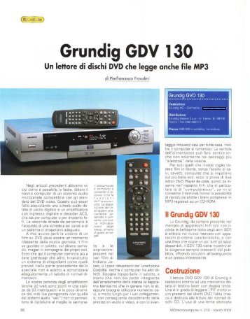 Grundig GDV 130 Un lettore di dischi DVD che legge ... - digiTANTO.it