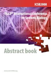 The 9th International Conference on Systems Biology ... - KDBIO group