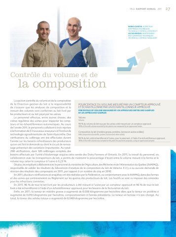 la composition - Fédération des producteurs de lait du Québec