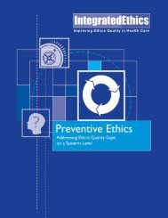 Preventive Ethics - National Center for Ethics in Health Care - US ...