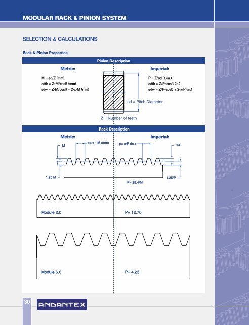 MODULAR RACK & PINION SYSTEM - Andantex USA Inc.