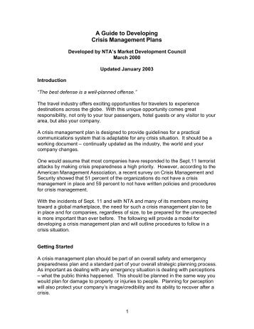 crisis management plan example