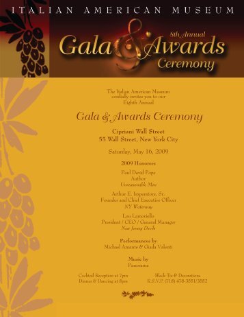Gala & Awards Ceremony - Italian American Museum