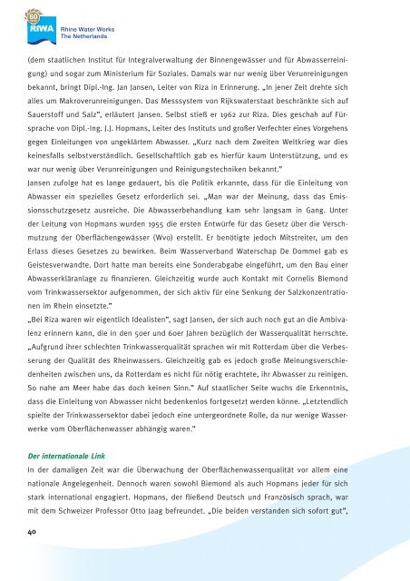 Jahresbericht 2010 Der Rhein 60 - Riwa