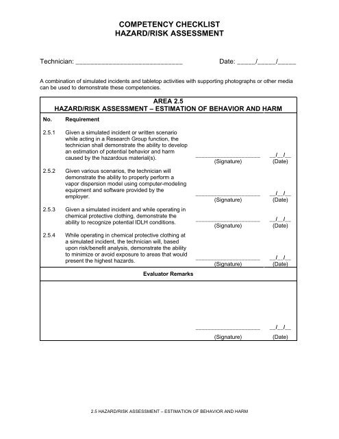 Comprtrncy checklist for hazmat.pdf - Livonia Professional Firefighters