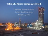 Fatima Fertilizer Company Limited - Lahore Stock Exchange