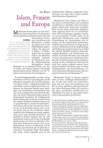 Islam, Frauen und Europa - Prof. Dr. Dr. Ina Wunn