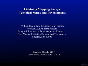 Lightning Mapping Arrays: Technical Status and Developments